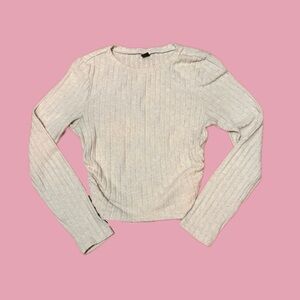 SHEIN Beige Ribbed Knit Top